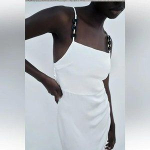 ZARA CHAIN STRAP SATIN EFFECT DRESS